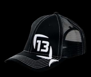13 FISHING CAP BLACK MESH