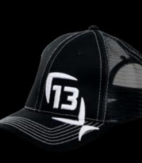 13 FISHING CAP BLACK MESH